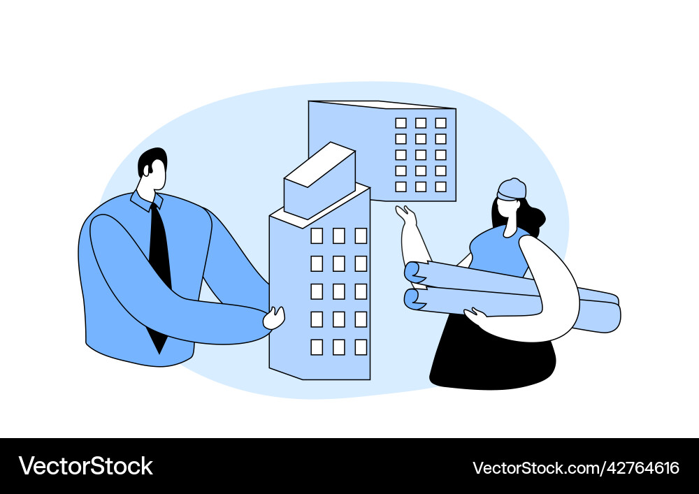 Building and engineering construction architect Building and engineering construction architect vector image