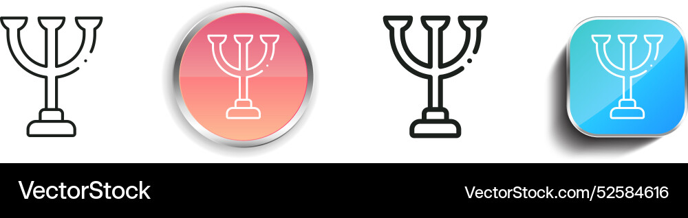 Candelabra icon thin linear regular and button vector image