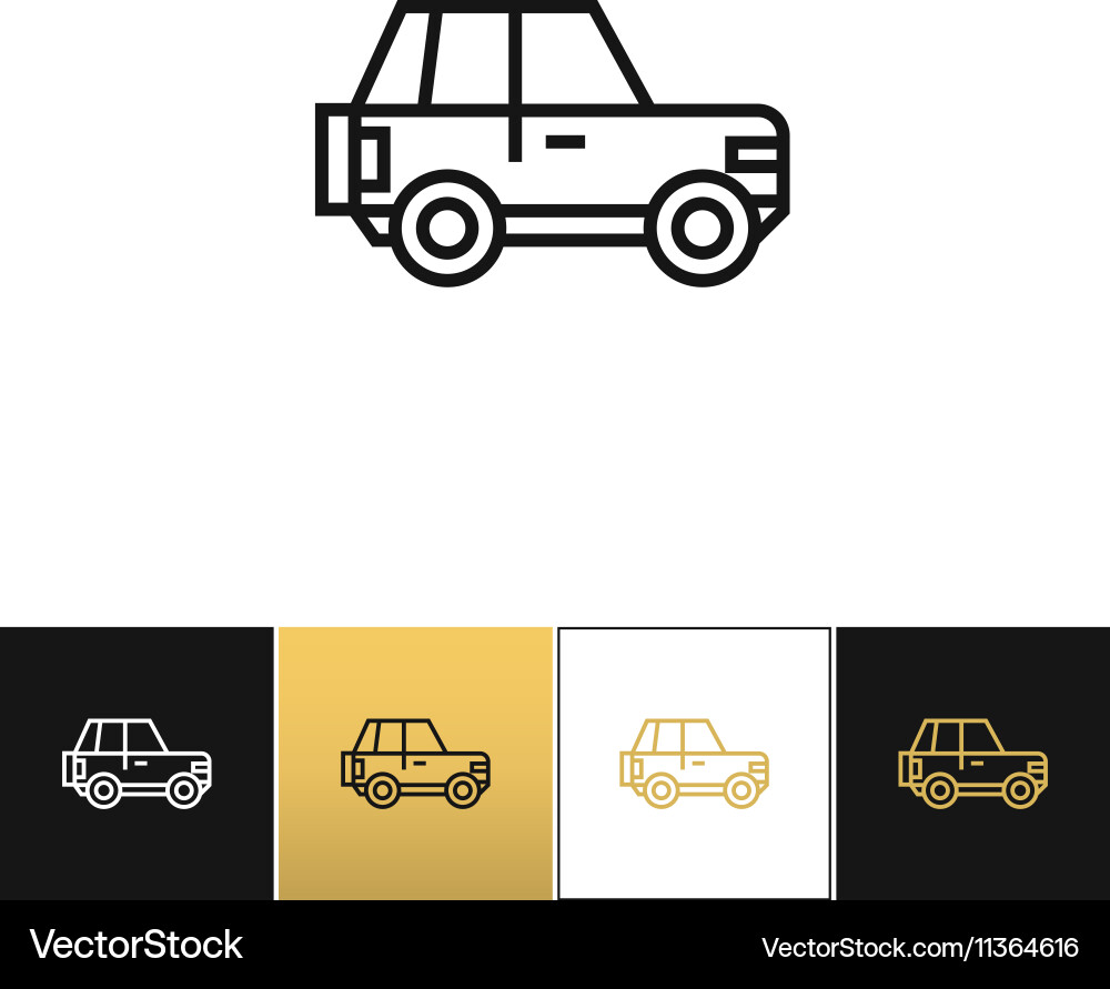 Car line sign or auto driving linear icon Vector Image