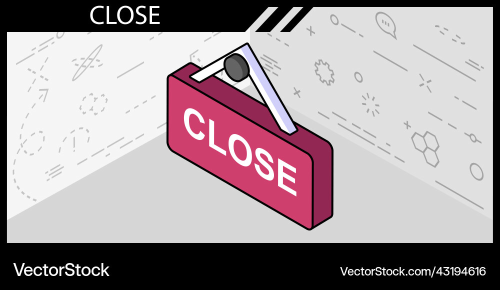 Close isometric design icon web 3d colorful Close isometric design icon web 3d colorful vector image