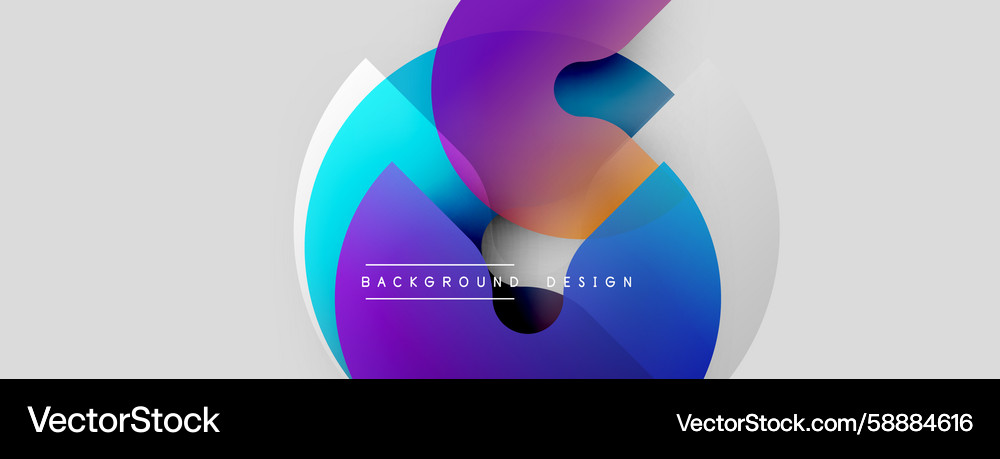Colorful Overlapping Shapes - Abstract Background Vector Image
