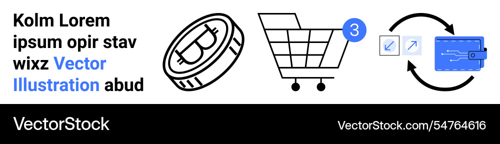 Digital shopping and payment process with coin Digital shopping and payment process with coin vector image