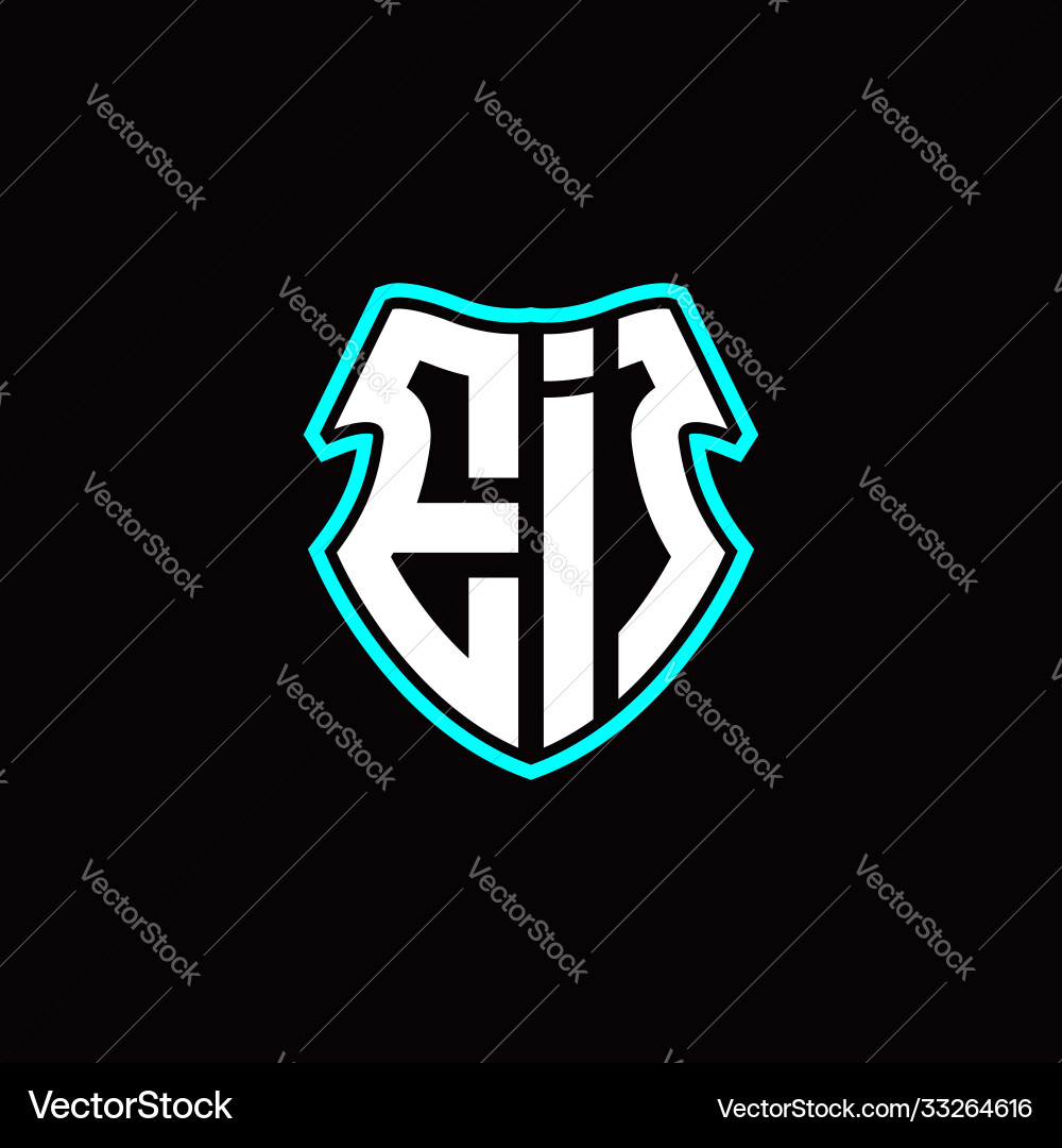 E i initial logo design with a shield shape E i initial logo design with a shield shape vector image
