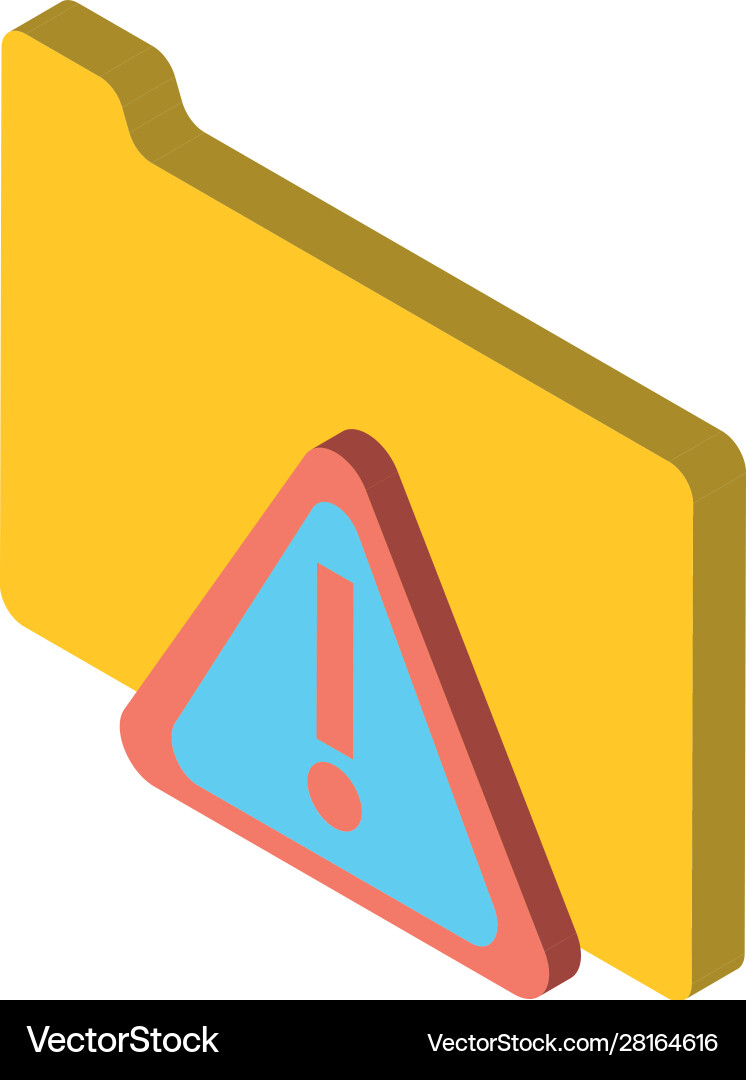 Folder file document with alert symbol Vector Image