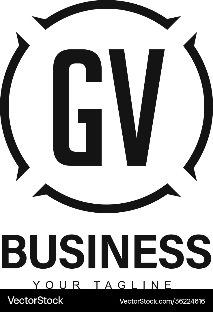 Gv initial a logo design with abstract style Gv initial a logo design with abstract style vector image