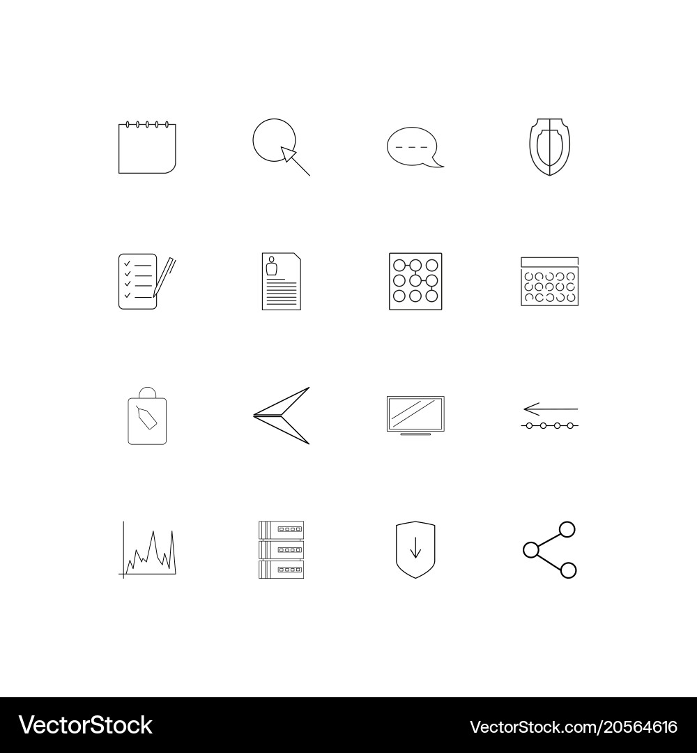 Internet technologies simple linear icons set vector image