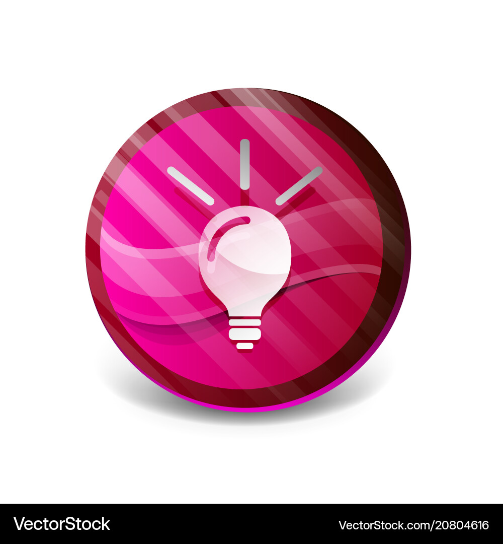 Light bulb new idea concept web button Vector Image