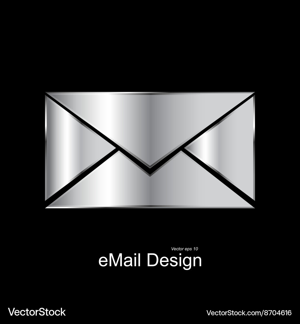 Metallic message icon Royalty Free Vector Image
