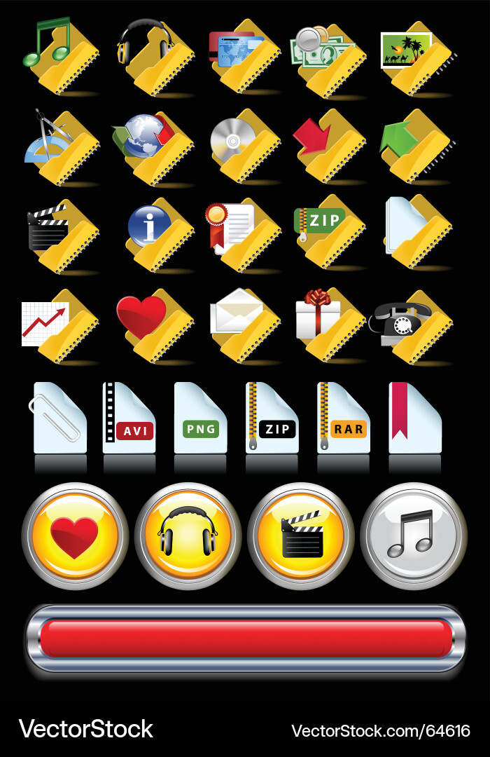 Modern Internet Icons Set Vector Image