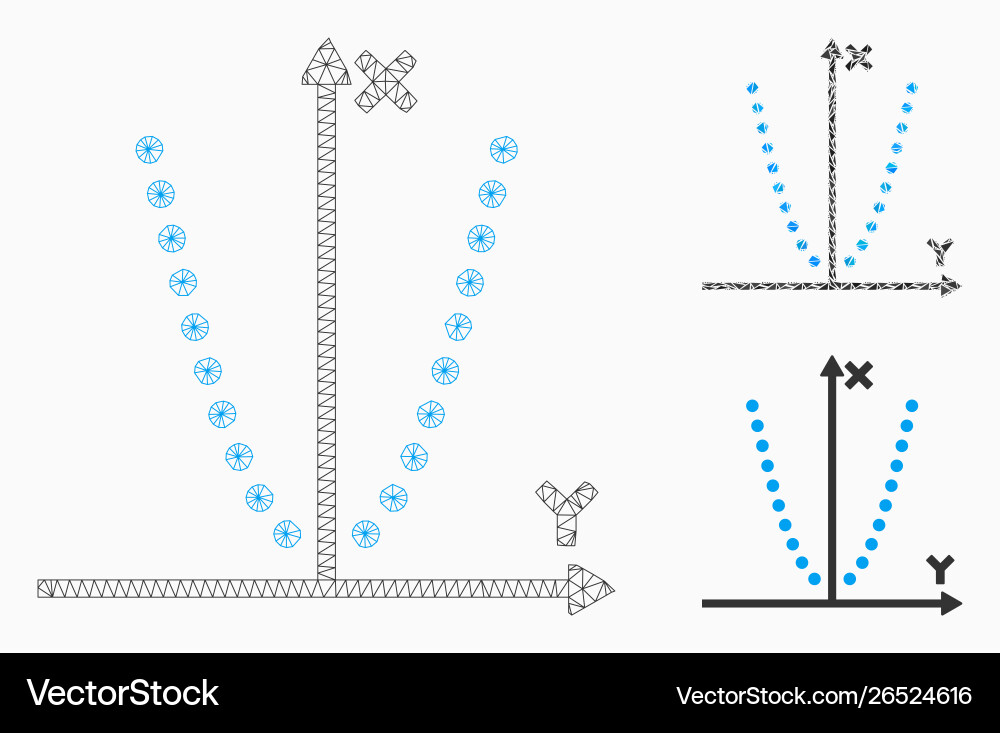 Parabole plot mesh network model Parabole plot mesh network model vector image