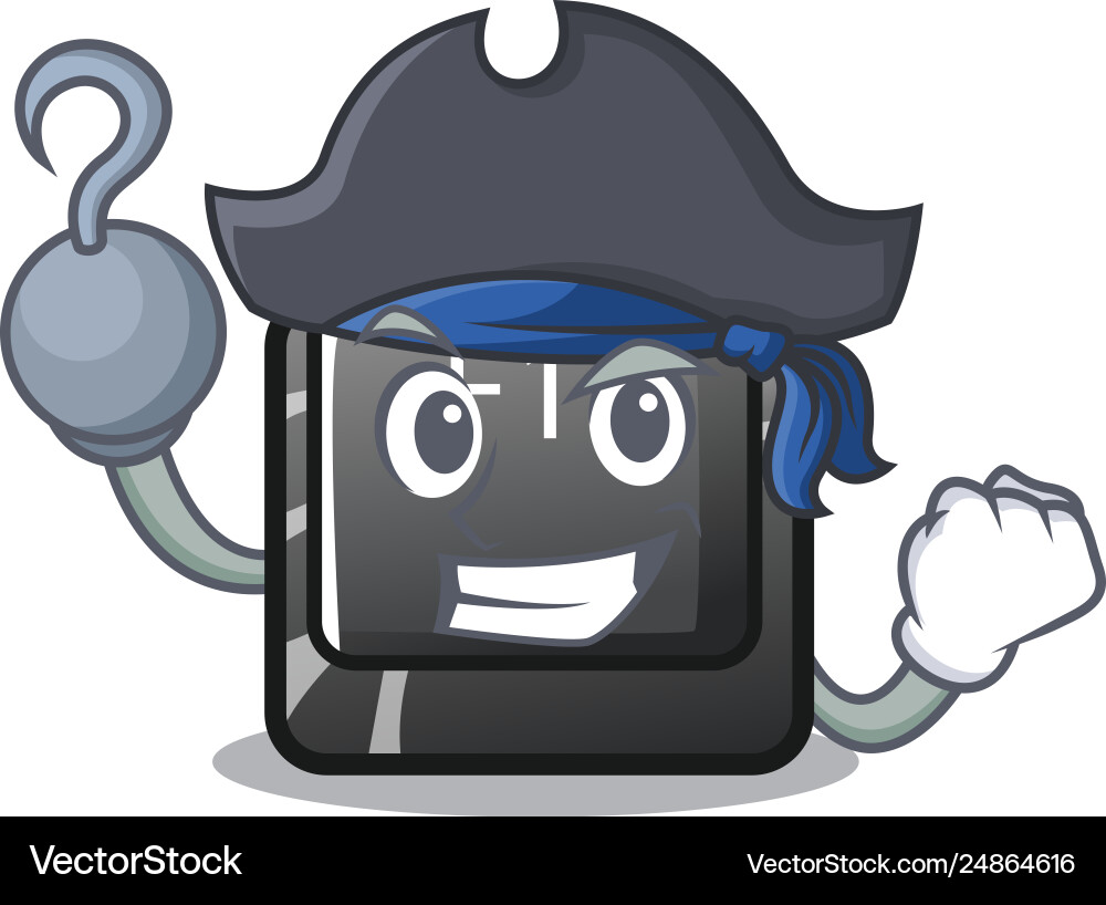 Pirate f11 button installed on mascot keyboard Pirate f11 button installed on mascot keyboard vector image