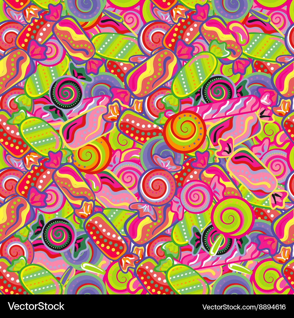 Seamless pattern background with lollipops Vector Image