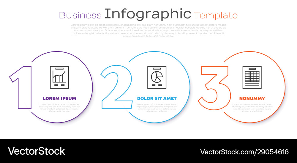 Set line document with graph chart vector image
