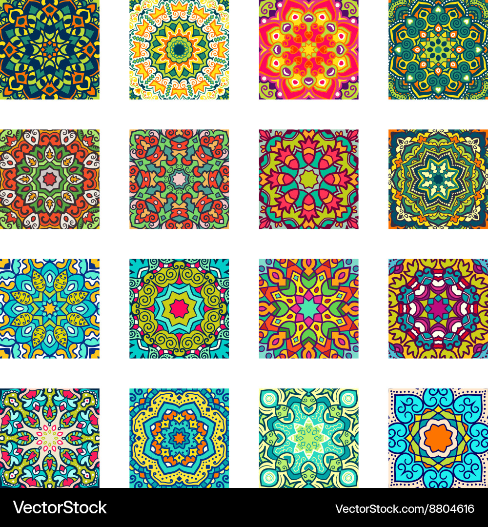 Set of ethnic patterns vector image