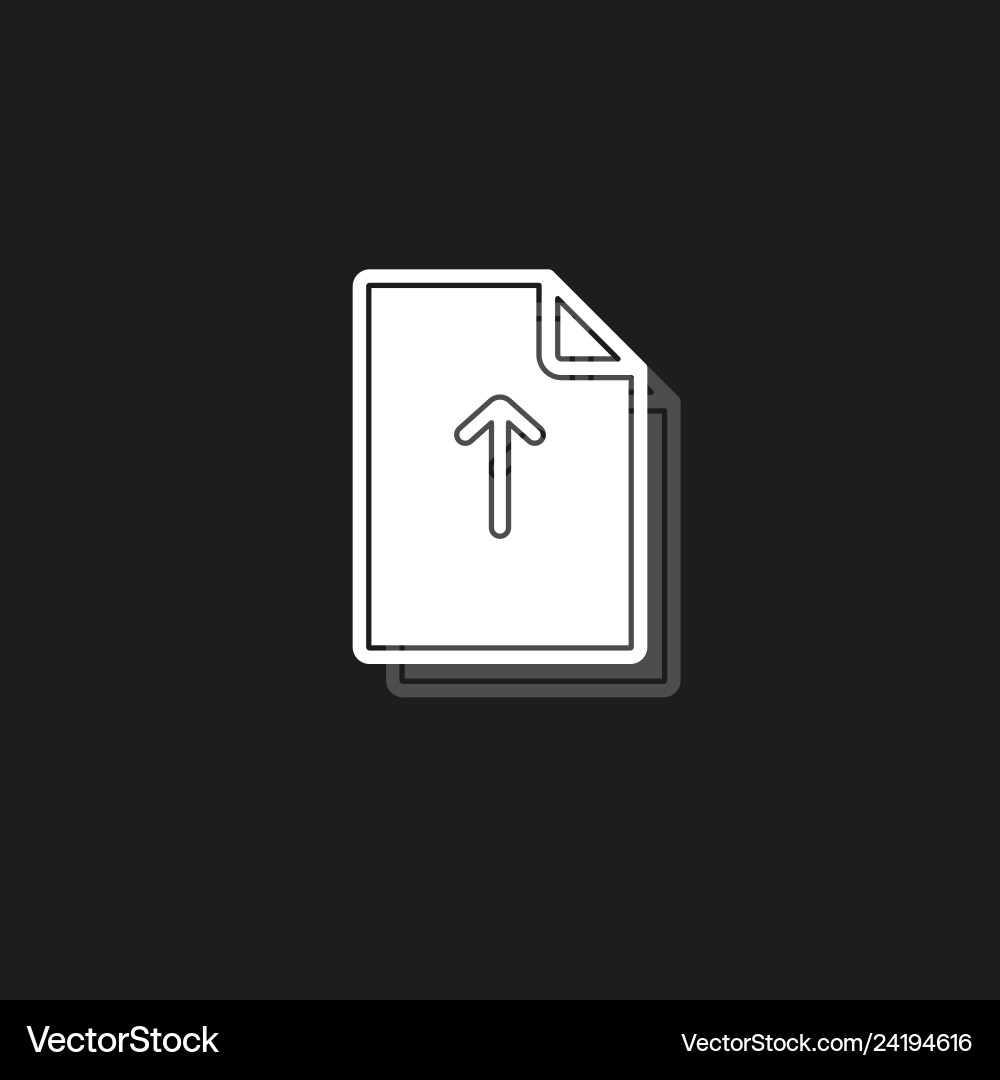 Upload file icon - document symbol Vector Image