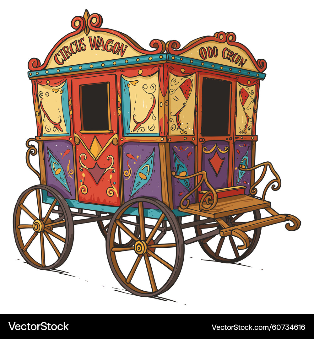 Vintage Circus Wagon – Royalty-Free Vector | VectorStock