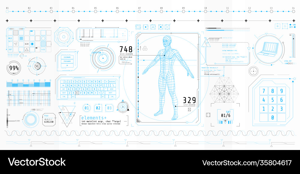 A set thin elements on topic data A set thin elements on topic data Vector Image