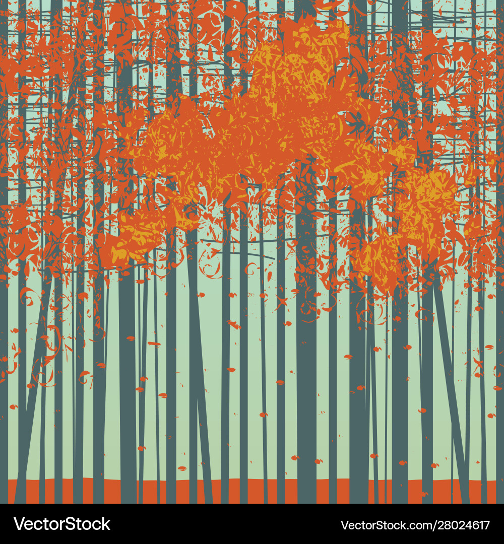 Autumn Tree Pattern Vector Image