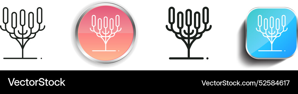Candelabra tree icon thin linear regular vector image