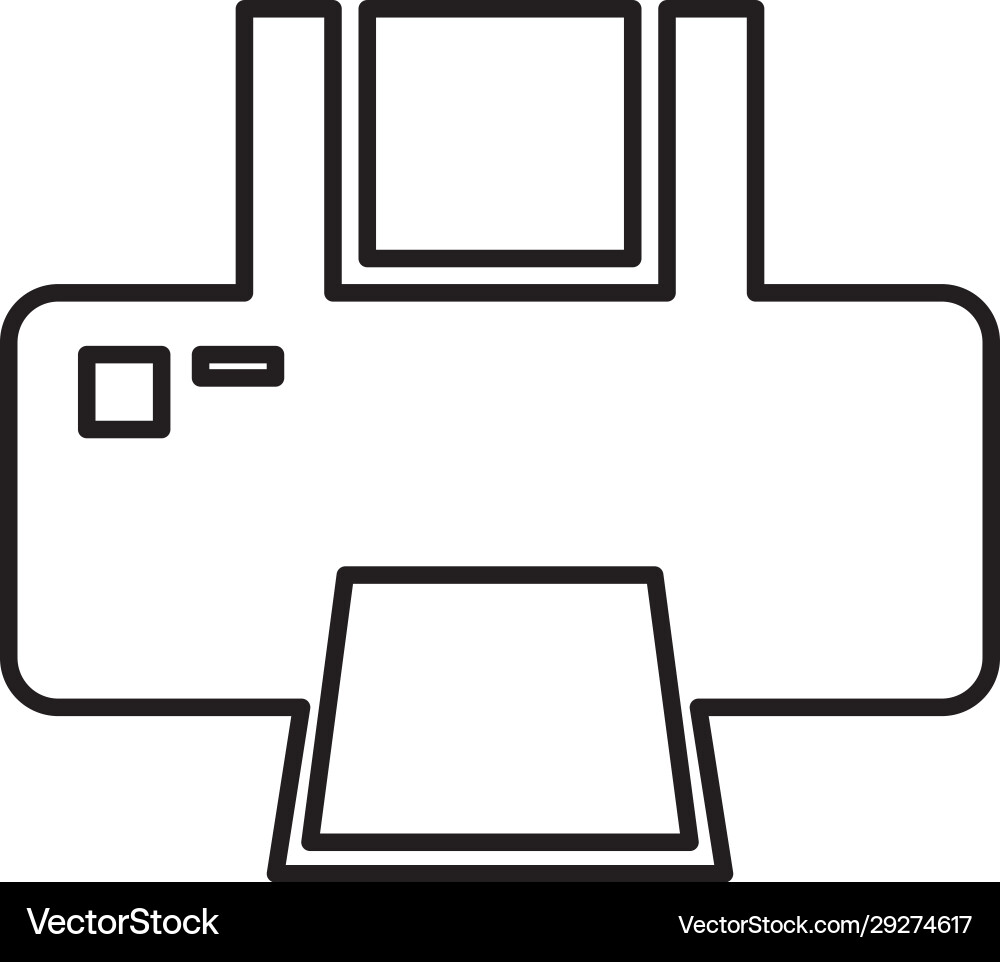 Computer printer hardware device isolated icon Vector Image