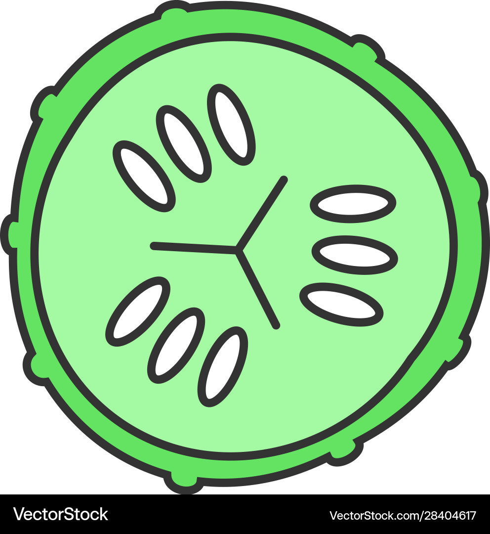 Cucumber slice color icon Cucumber slice color icon vector image