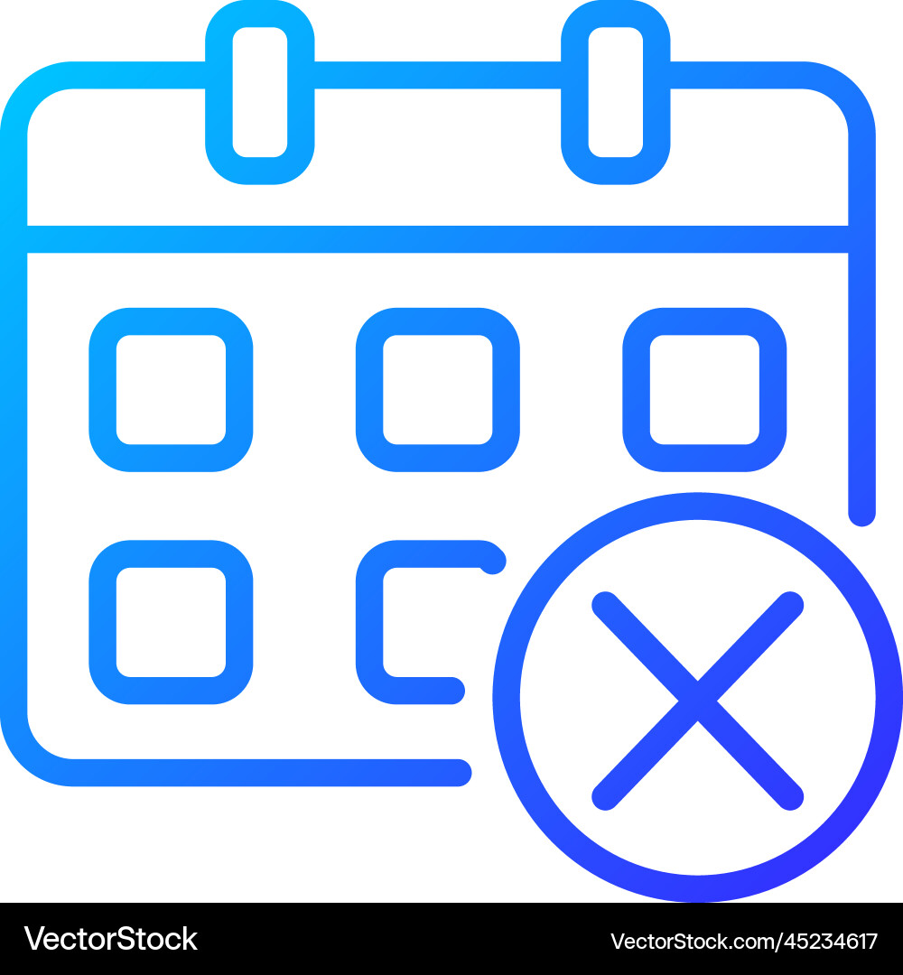 Decline event in calendar pixel perfect gradient Decline event in calendar pixel perfect gradient vector image