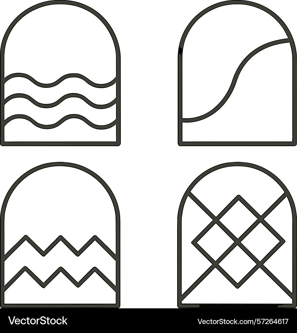 Decorative patterns representing waves curves Decorative patterns representing waves curves vector image