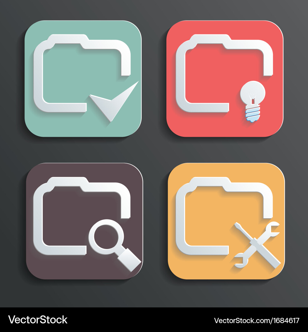 Design folder icons for web and mobile vector image