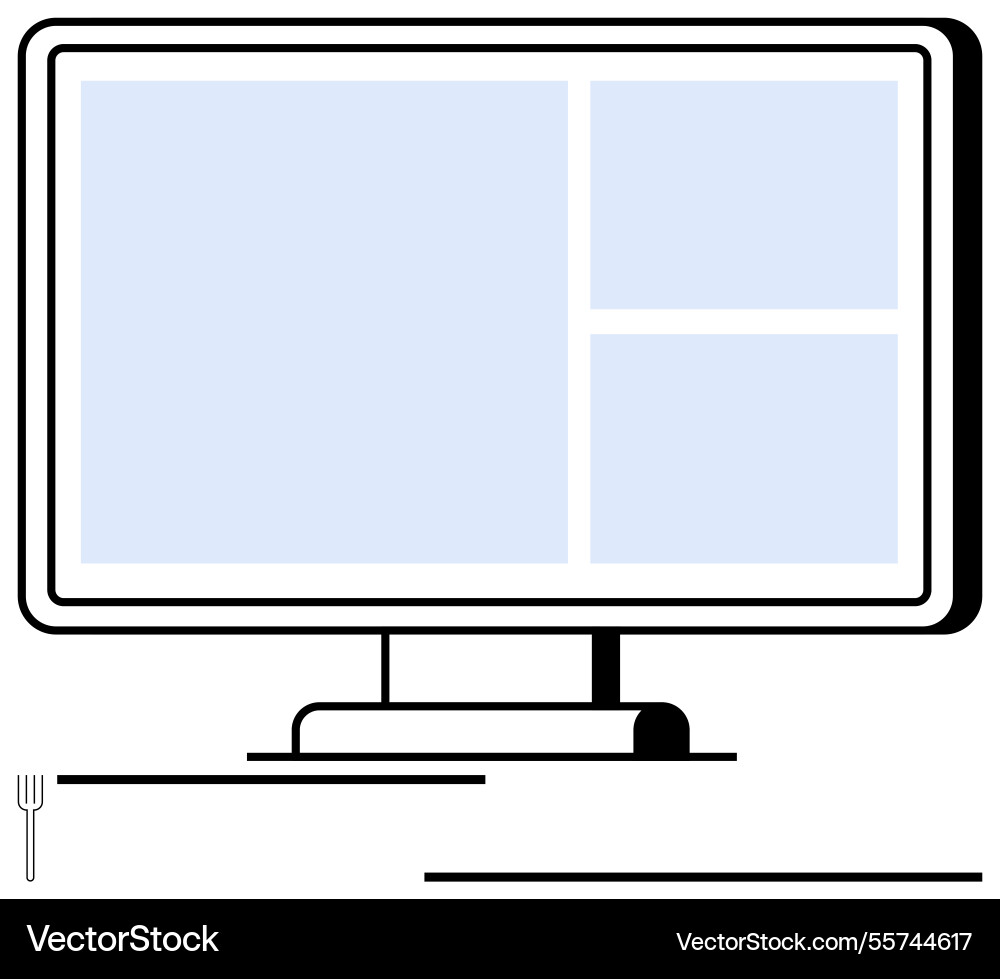 Digital display with grid layout on monitor Digital display with grid layout on monitor vector image