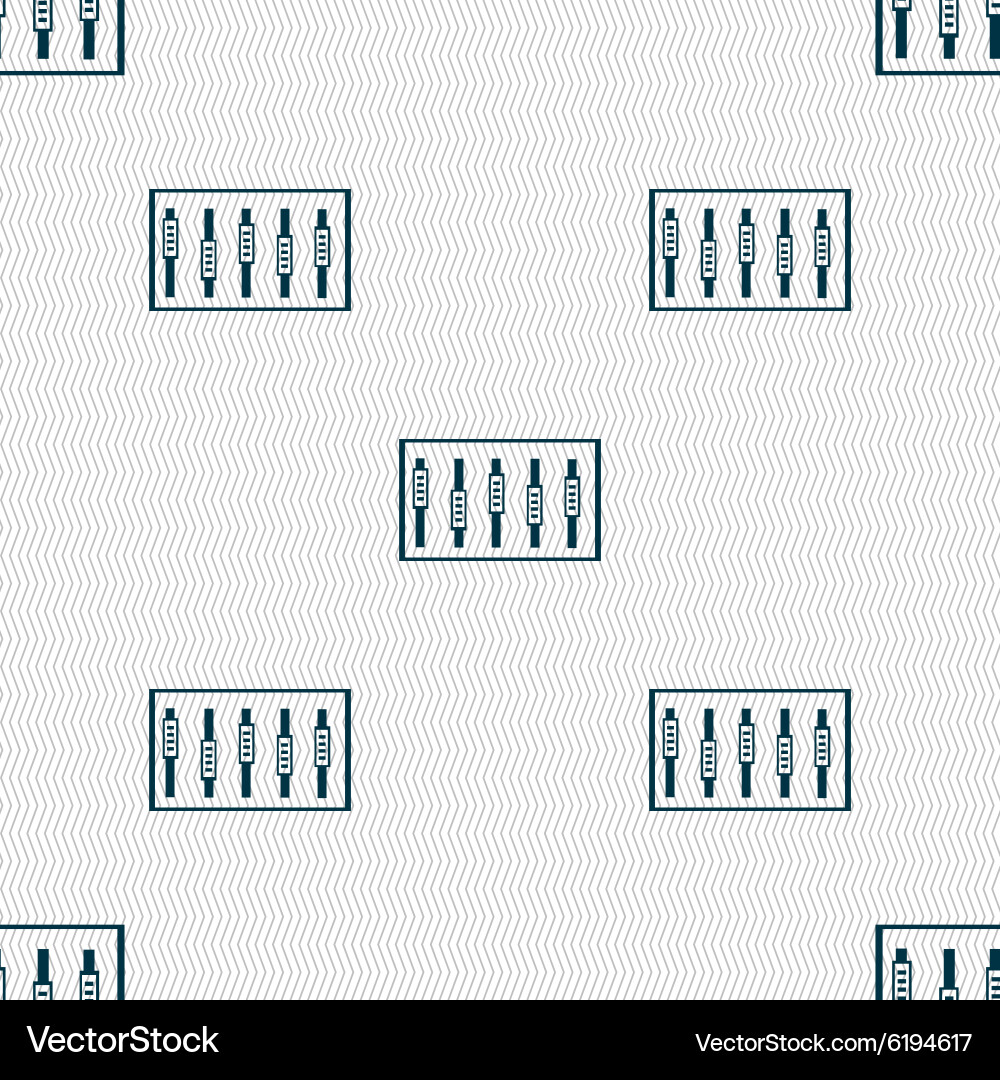 Dj console mix handles and buttons level icons vector image