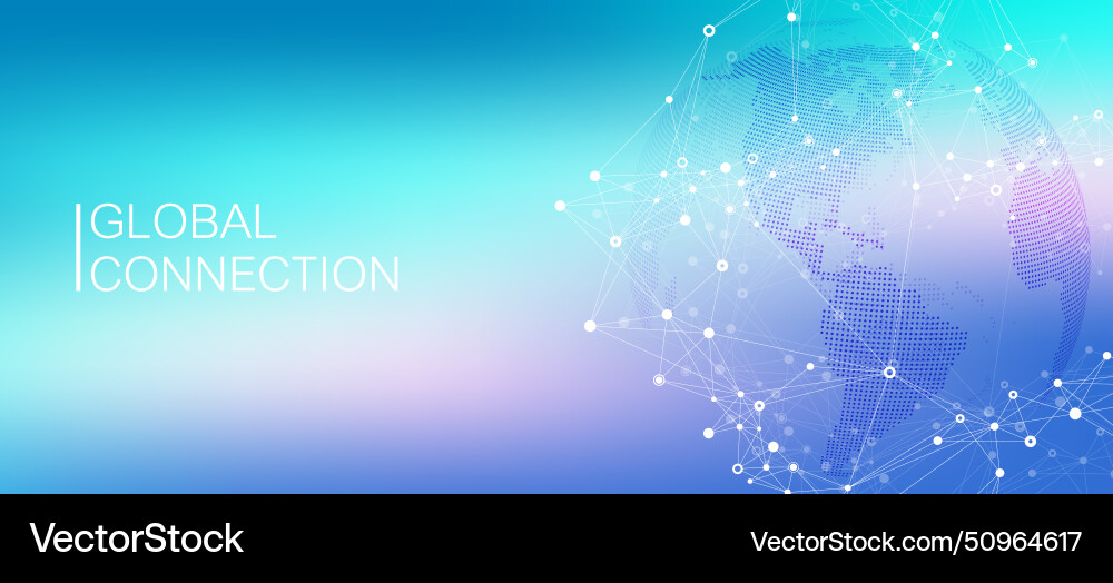 Global Network Connection Banner vector image