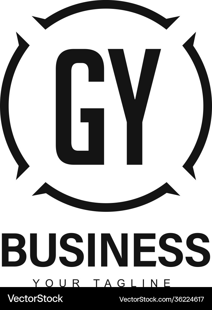 Gy initial a logo design with abstract style Gy initial a logo design with abstract style vector image
