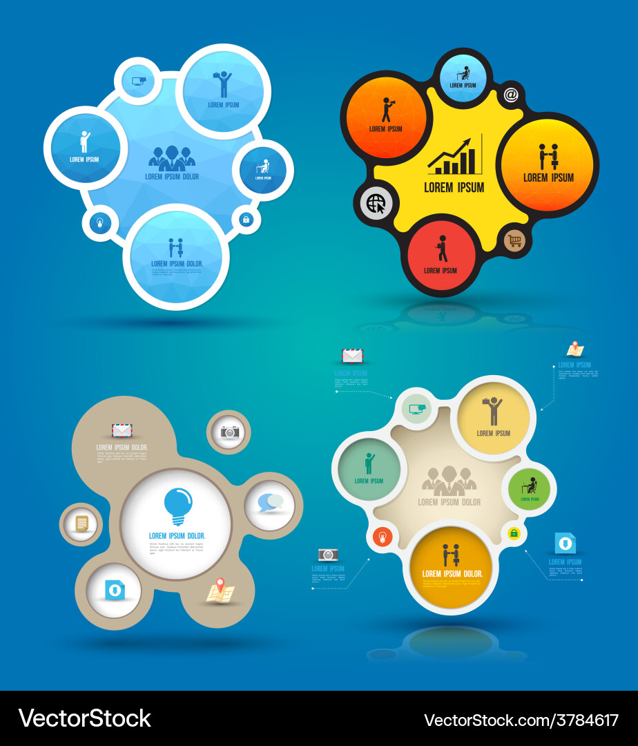 Infographic elements with icons set Vector Image