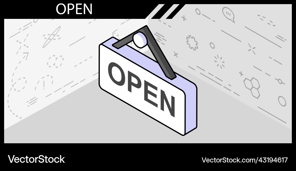 Open isometric design icon web 3d colorful vector image