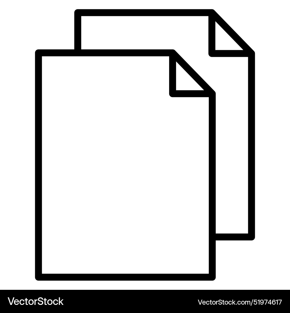 Paper document file icon in thin line style vector image