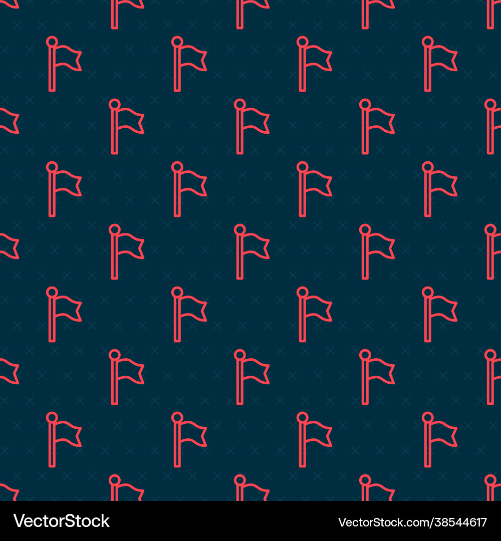 Red line flag icon isolated seamless pattern Vector Image
