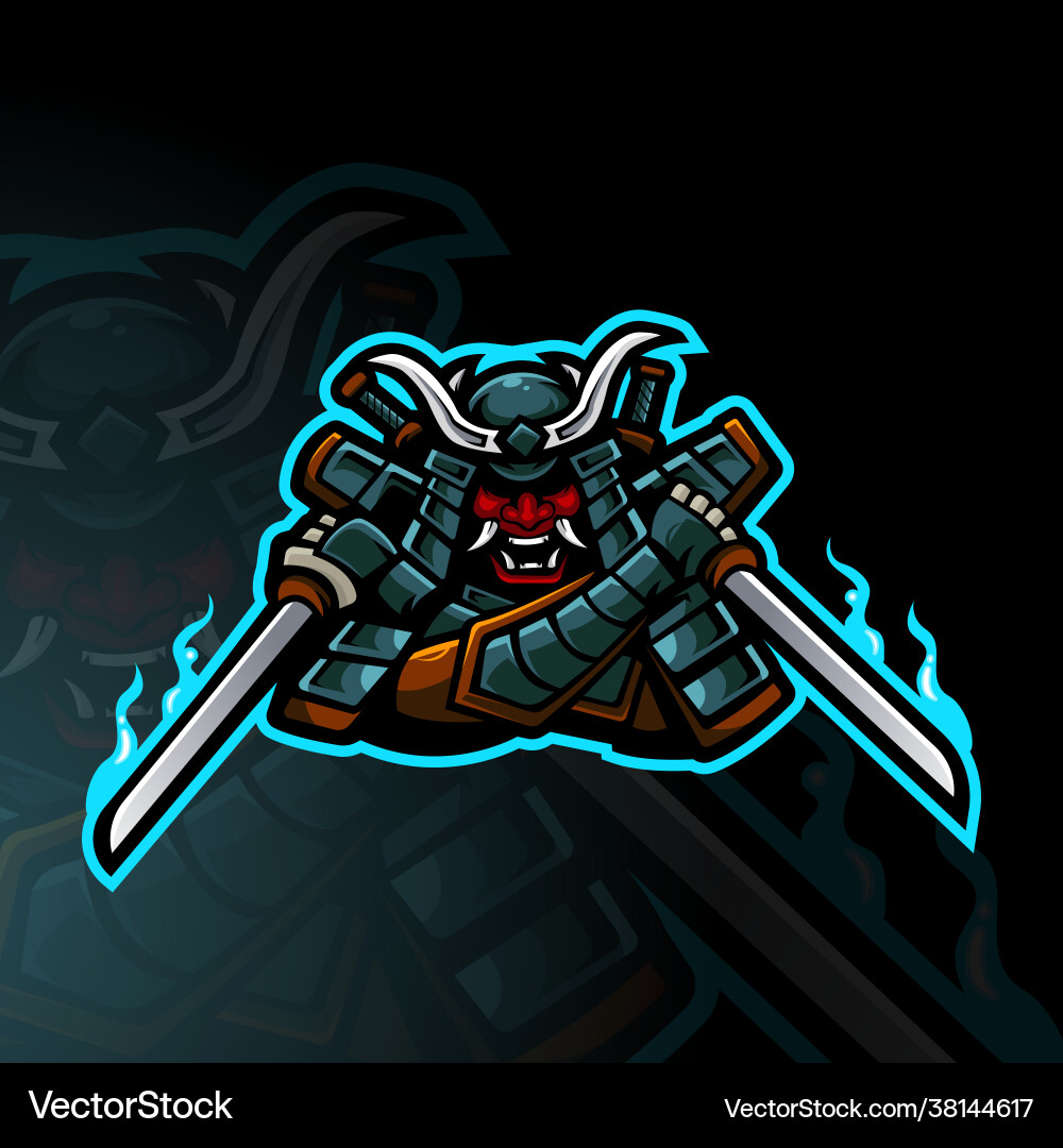 Samurai warrior mascot – Royalty-Free Vector | VectorStock