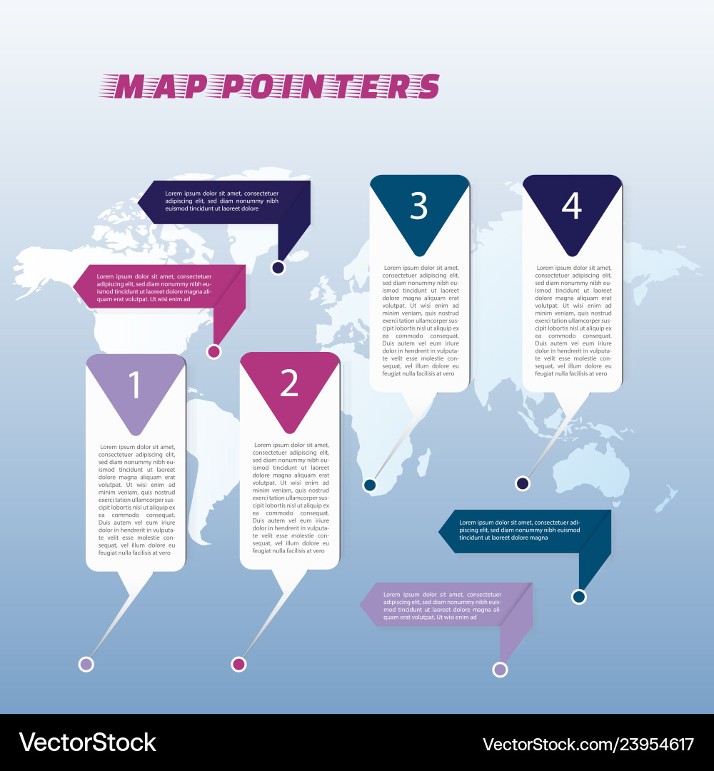 Set of colorful map markers pointer Vector Image