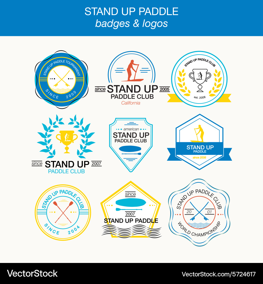 Set of different logotype templates for stand up Vector Image