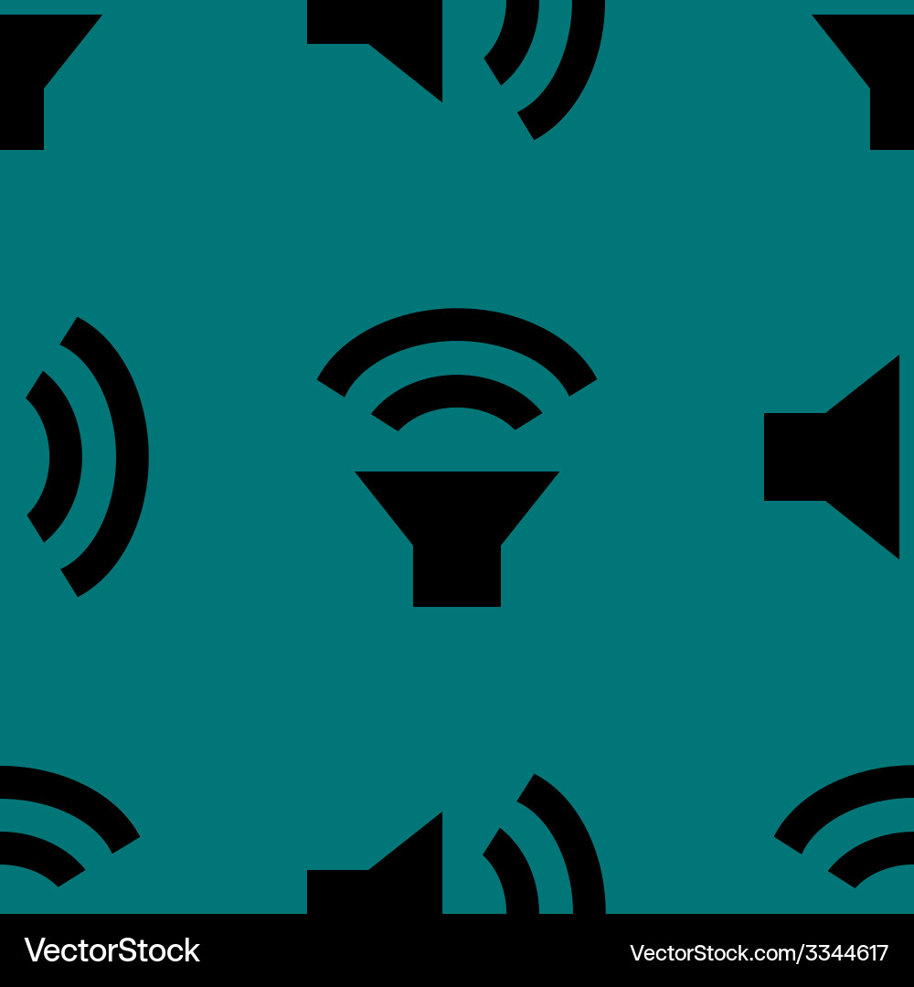 Speaker web icon flat design seamless pattern Vector Image