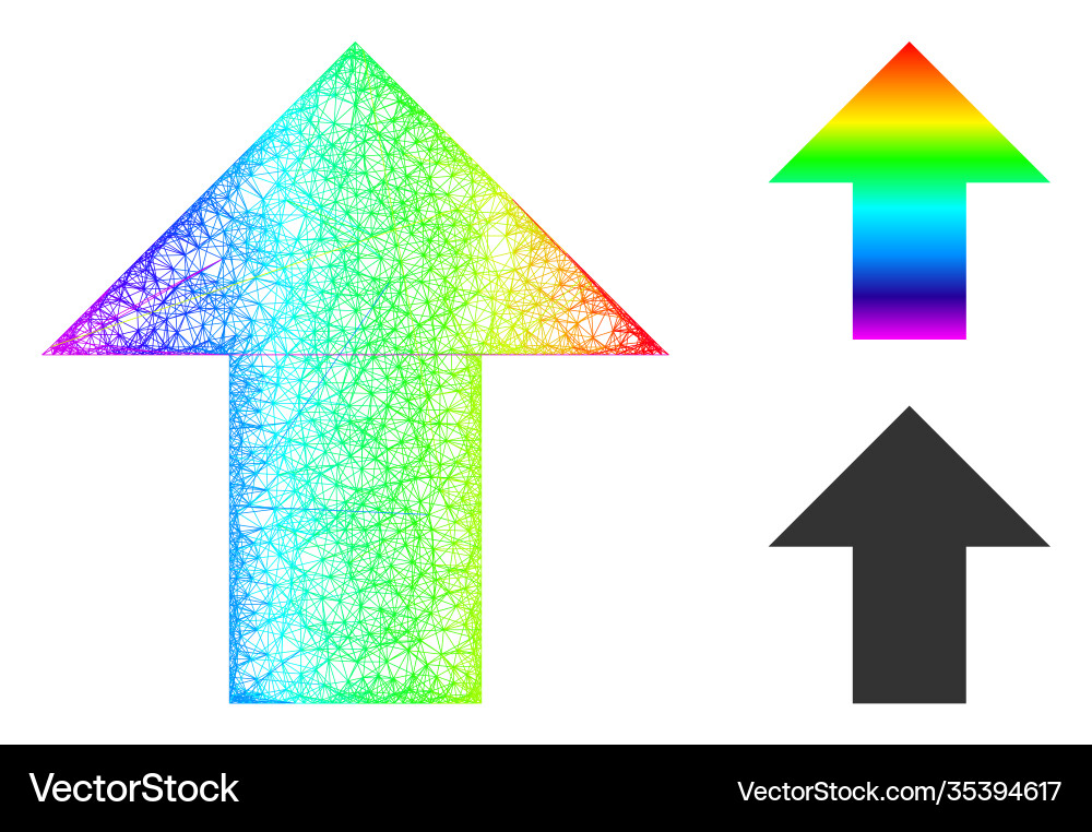 Spectral net gradient arrow up icon Vector Image