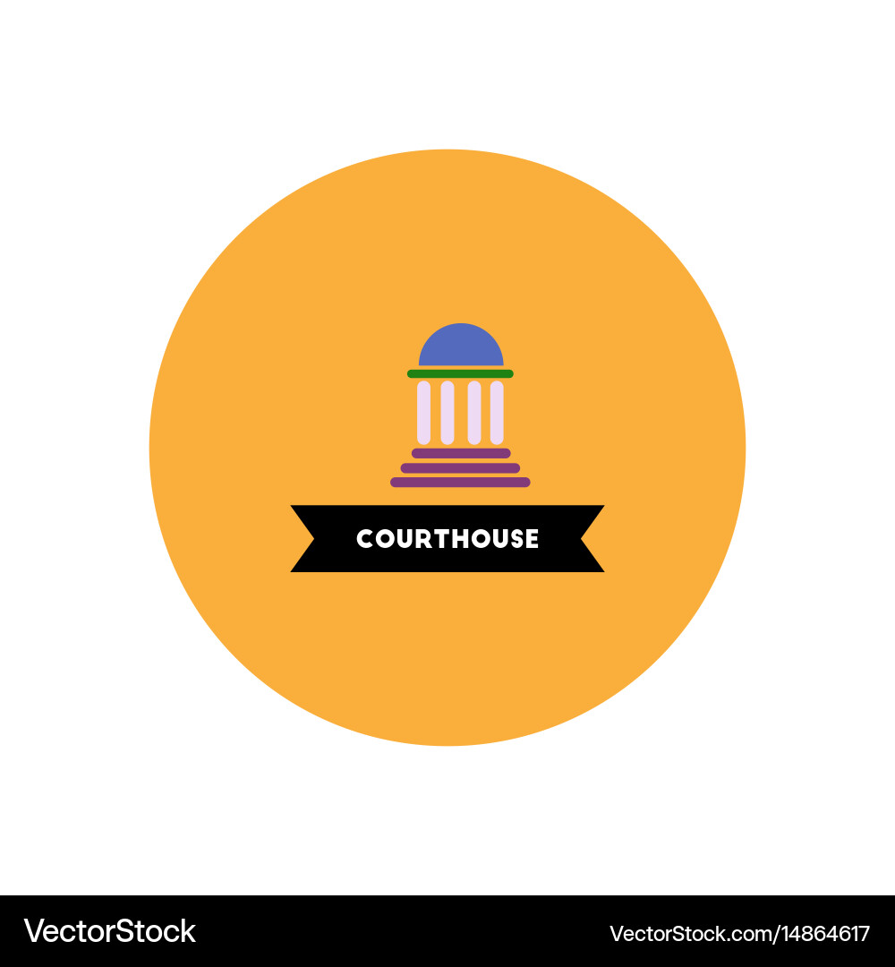 Stylish icon in color circle building courthouse Vector Image
