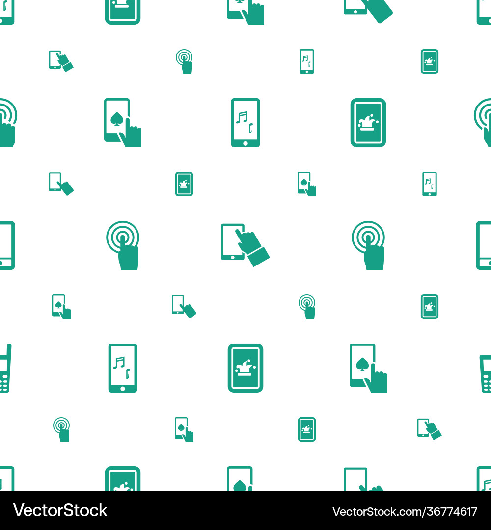Touchscreen icons pattern seamless white vector image