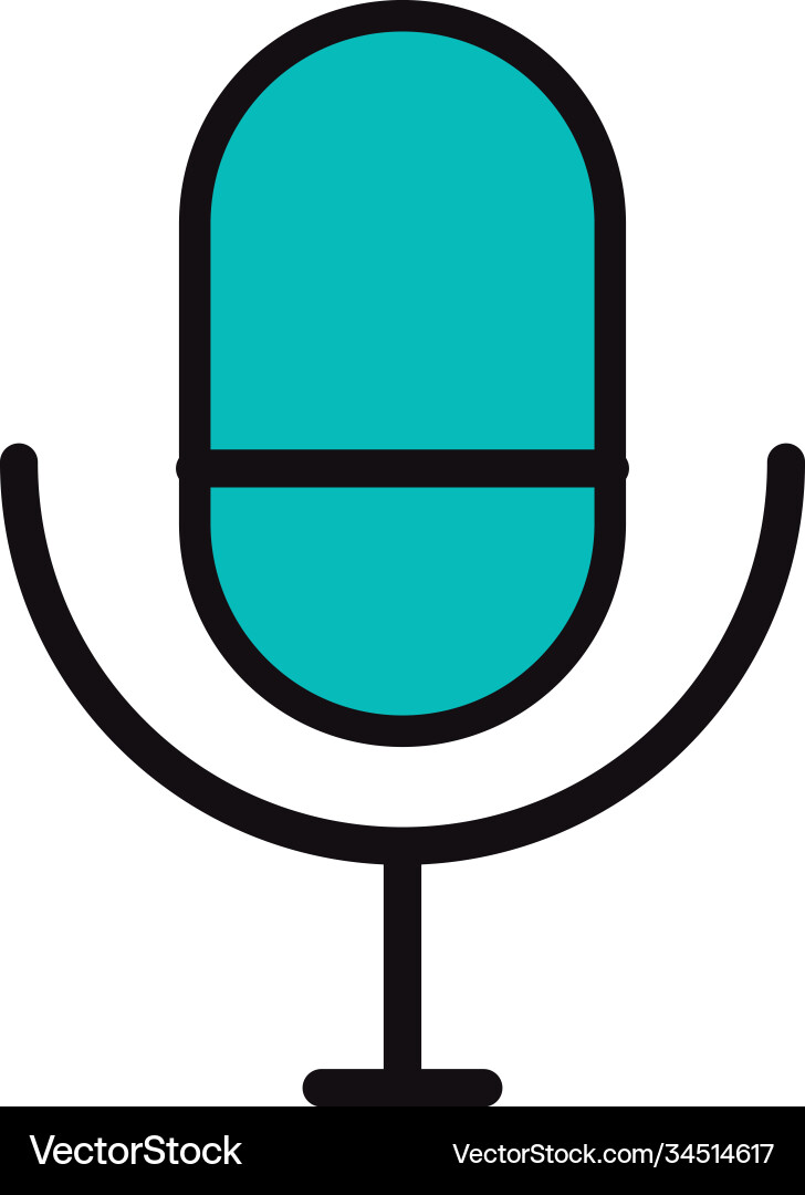 User interface microphone audio linear and fill Vector Image