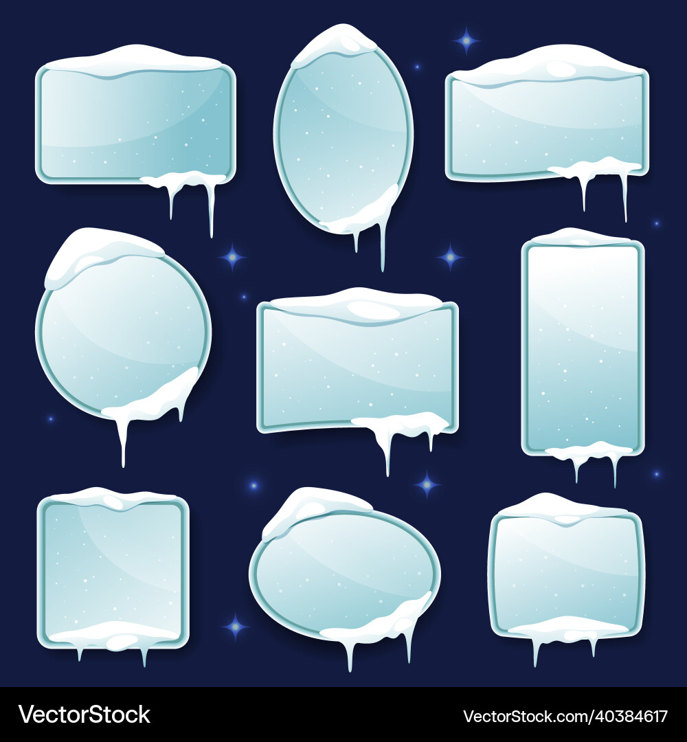 Winter frozen frames or empty templates set Winter frozen frames or empty templates set vector image