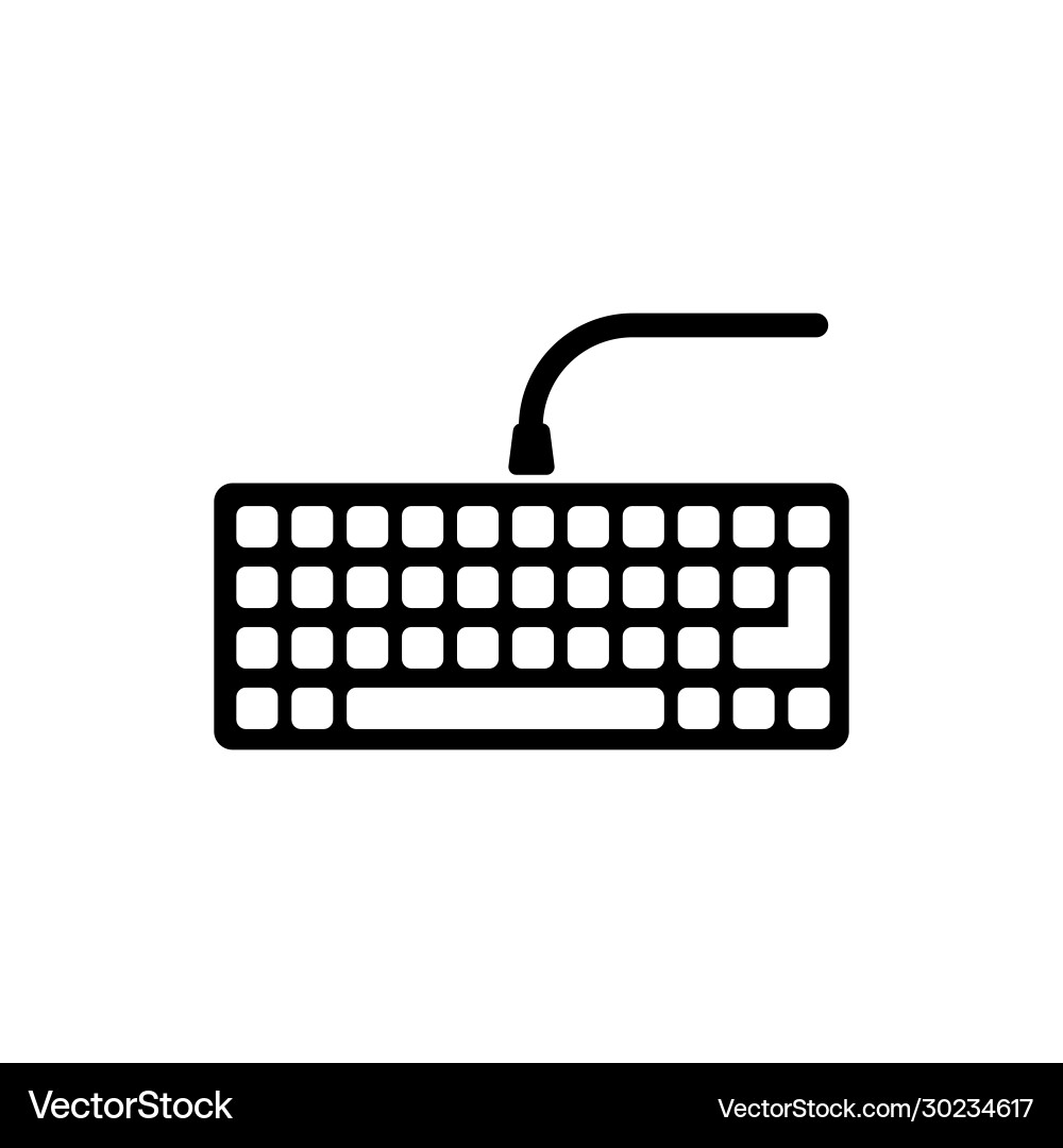 Wired computer keyboard keypad flat icon Wired computer keyboard keypad flat icon vector image