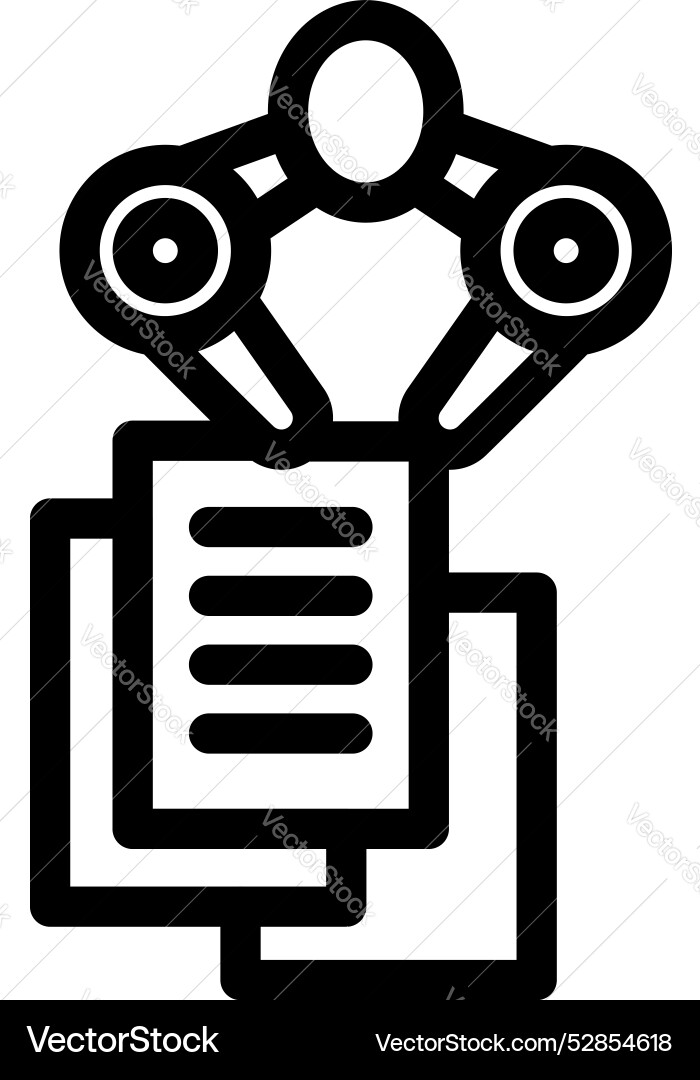Artificial intelligence processing documents Artificial intelligence processing documents vector image