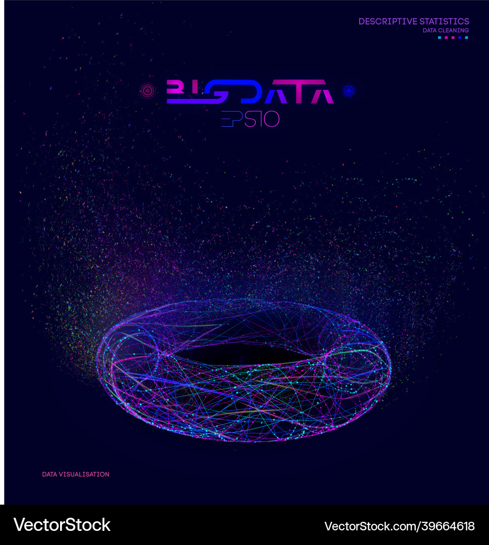 Big data particles information background Big data particles information background vector image