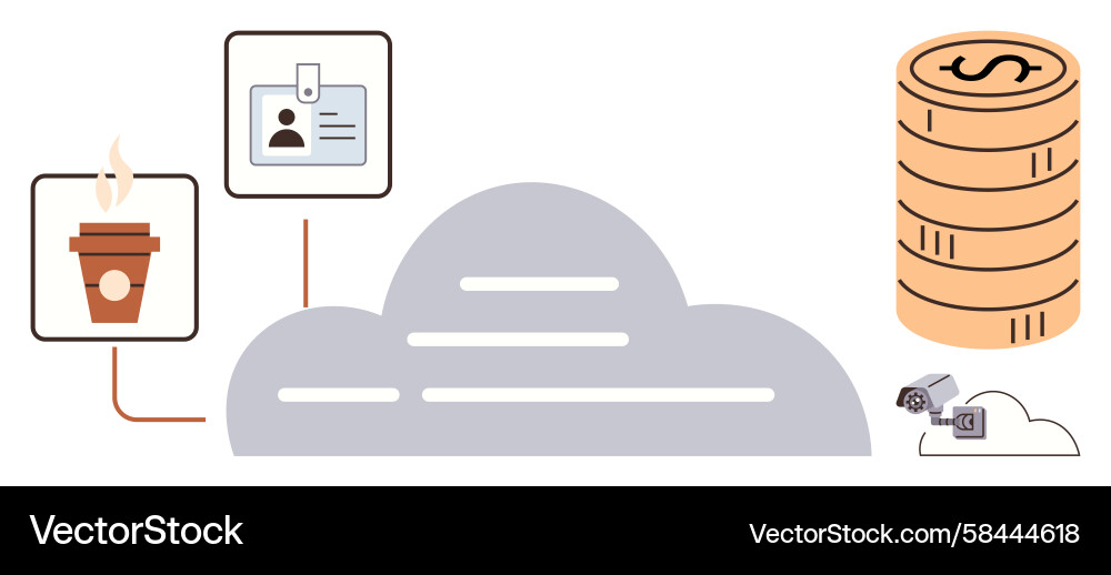 Cloud Connectivity: Data & Workflow Vector Image