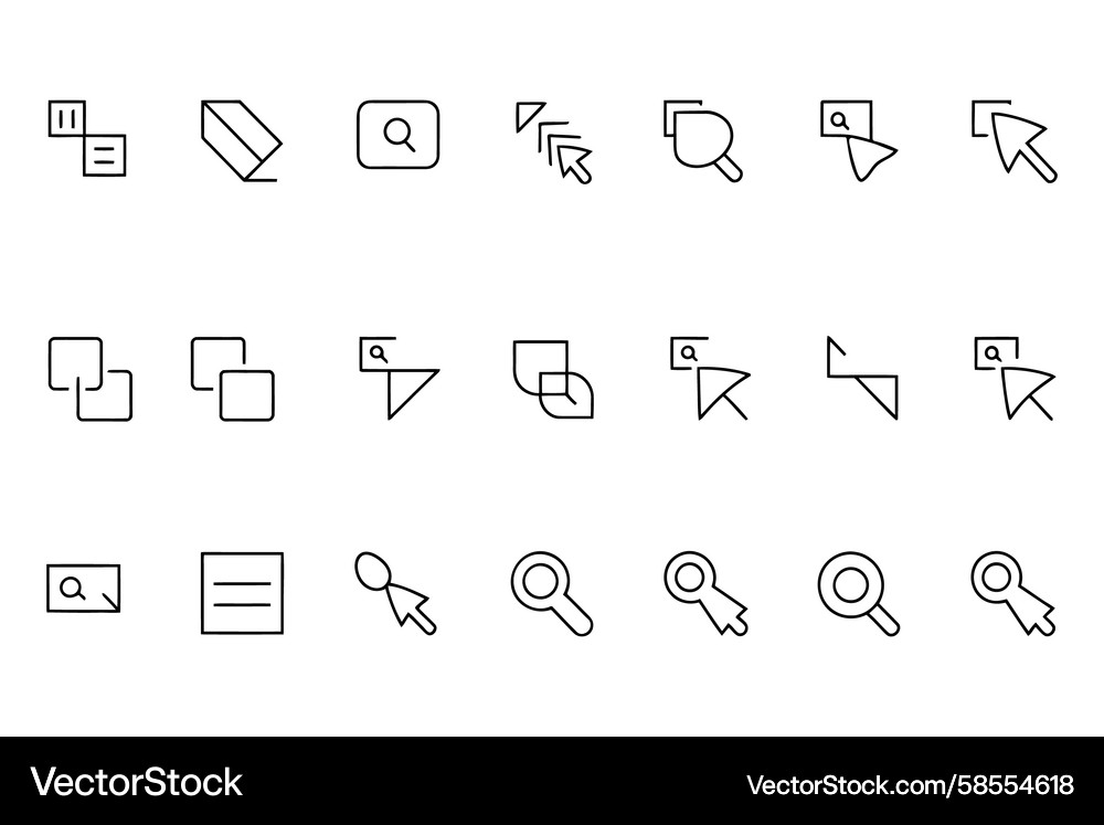 Cursor & Selection Icons Vector Image